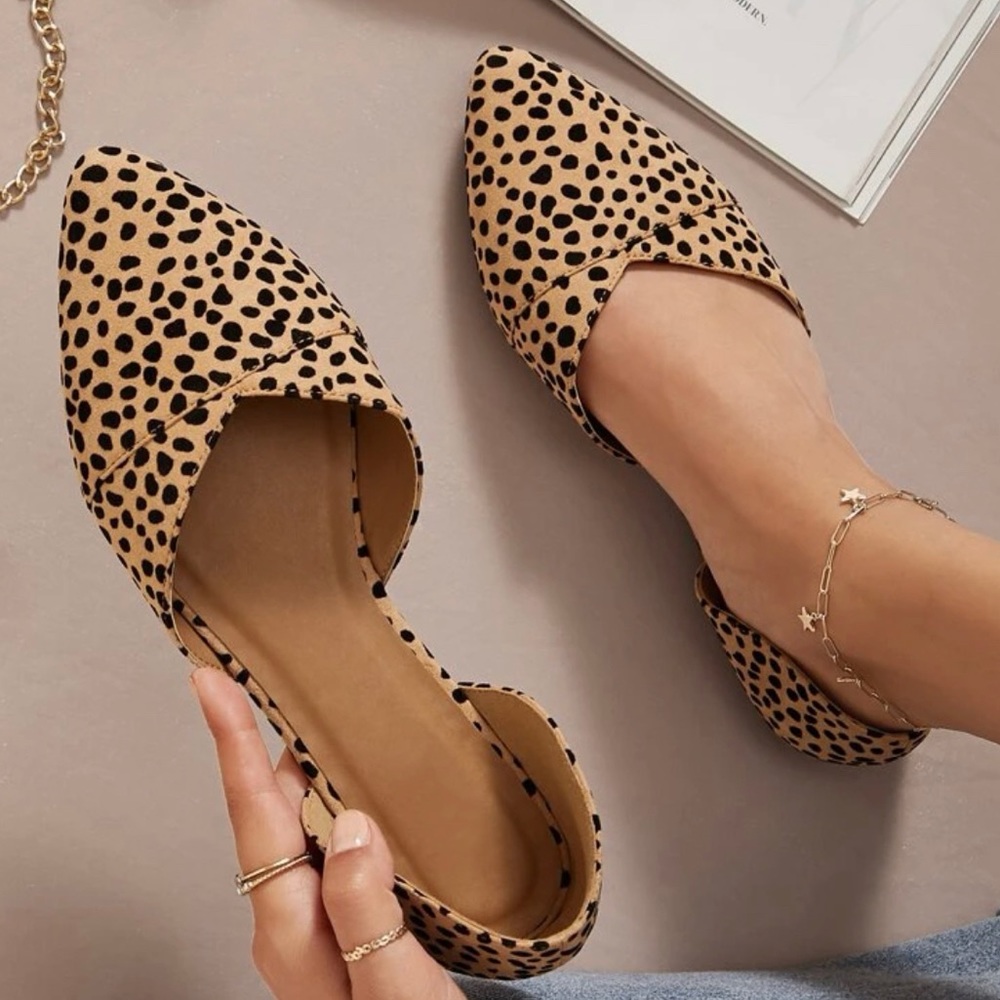 Leopard Faux Suede Flats